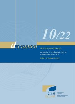 Dictamen 10/22 sobre el Proyecto de Decreto de impulso a la educación para la sostenibilidad en la Comunidad Autónoma del País Vasco